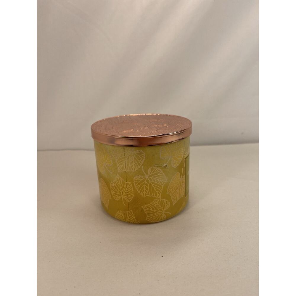 Bath & Body Works Leaves 3-Wick Candle – Scented Luminary w/ Copper Lid - Picture 4 of 5